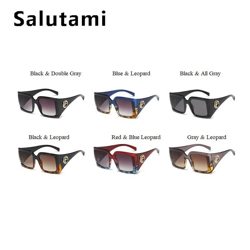 Wide Leg Oversized Sunglasses For Women Retro Print Letter Frame Celebrity Fashion Sun Glasses Men Black Square Eyewear Oculos
