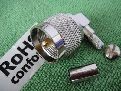 

UHF male PL259 right angle RG58 RG142 LMR195 RG400 Adapter RF connector 74B