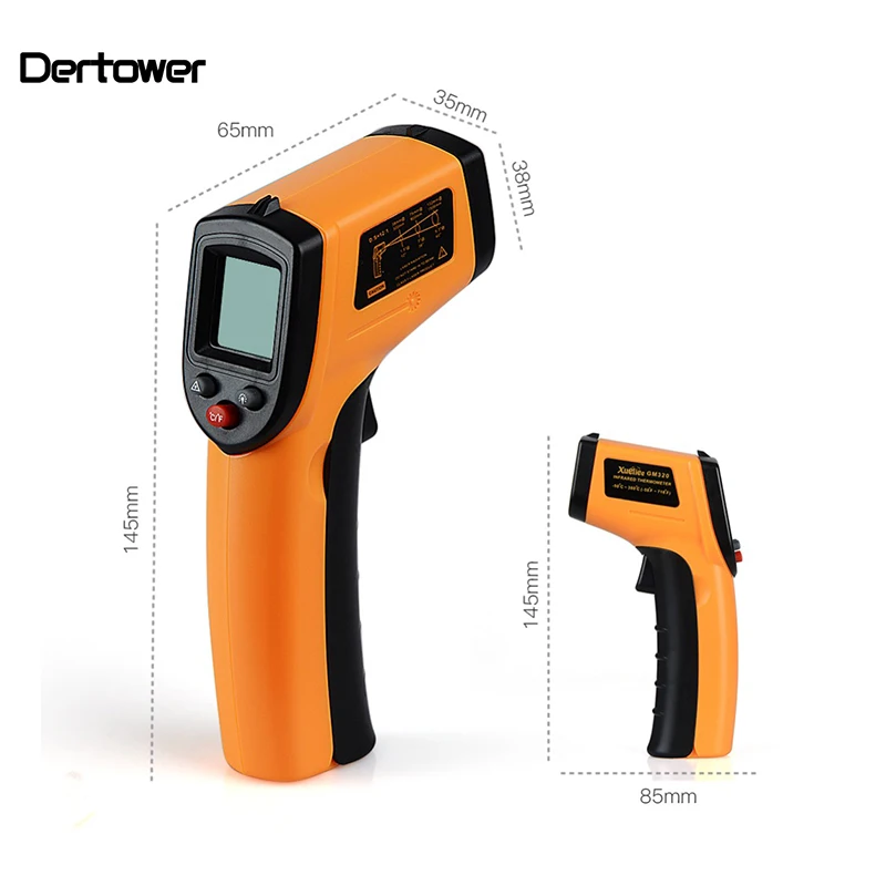 Цифровой инфракрасный термометр GM320 Бесконтактный пирометр ИК лазерный точечный пистолет с подсветкой-50~ 380 градусов для промышленного использования