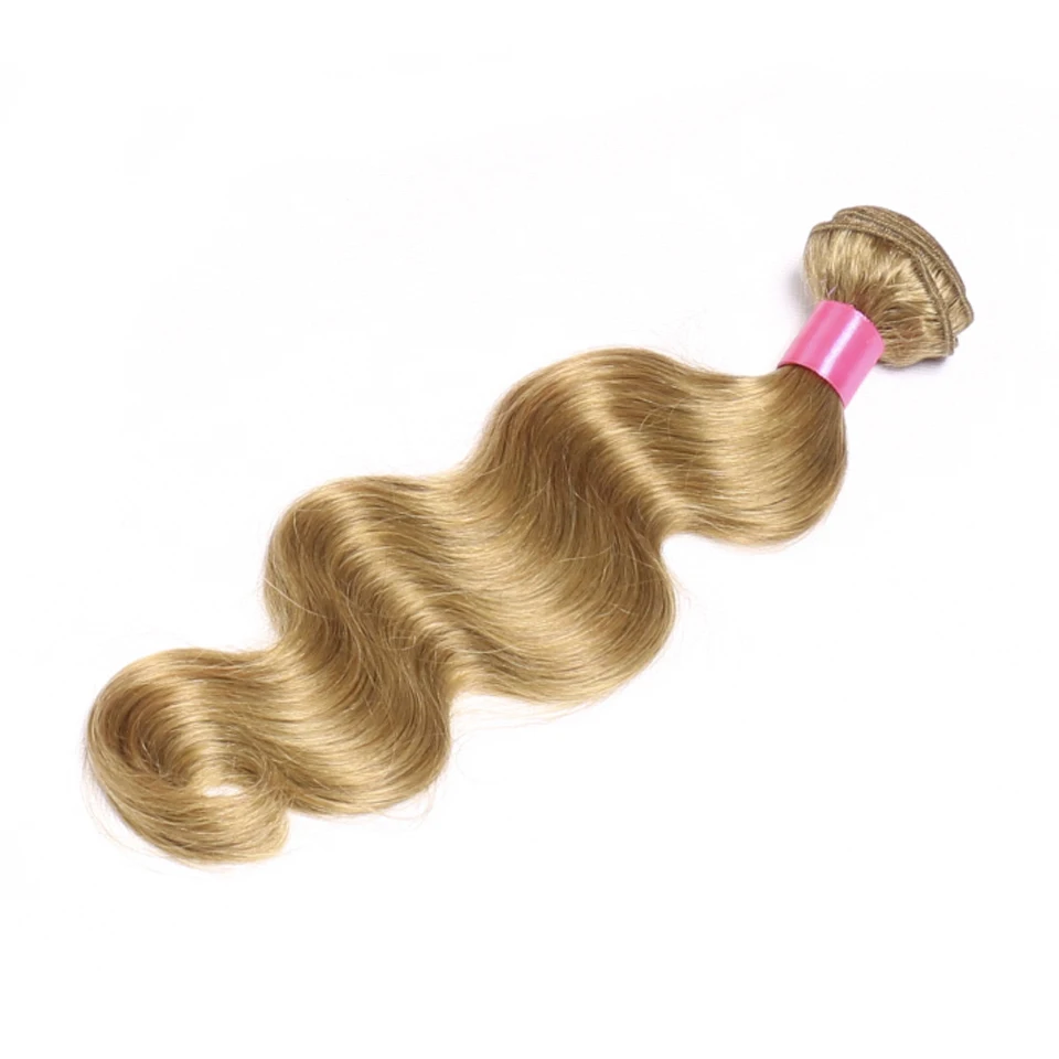 Chloe hair Color #27 Honey Blonde Body Wave Brazilian Human Hair Weave 3 Bundles 10-26inch No Remy Hair Extension Weave