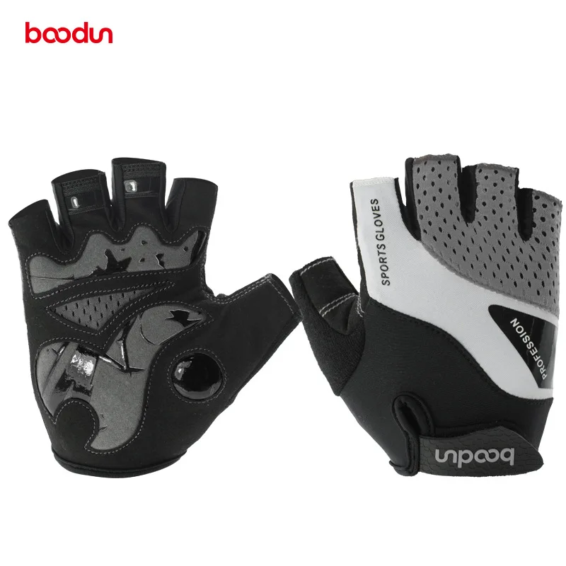 Мужские и женские велосипедные перчатки BOODUN,, мужские и женские Перчатки для фитнеса, спортивные противоскользящие гелевые накладки для горного велосипеда, велосипедные перчатки с полупальцами