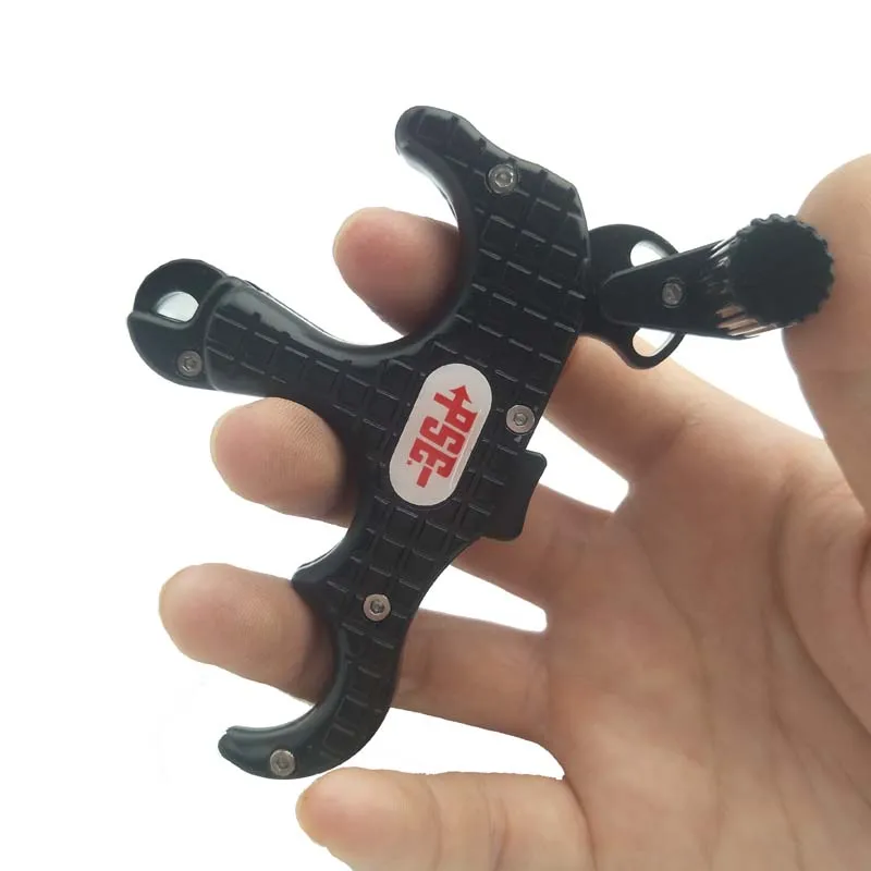 

Archery Compound Bow 3 Finger Release Aids Automatic Right Hand Finger Grip Trigger Hunting