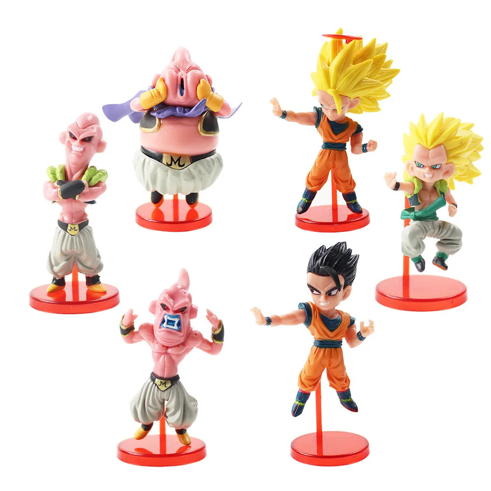 6 шт./лот Dragon Ball Z цифры сын Гоку Гохан Gotenks Majin Буу Boo аниме модель DBZ игрушки - Цвет: No Color Box