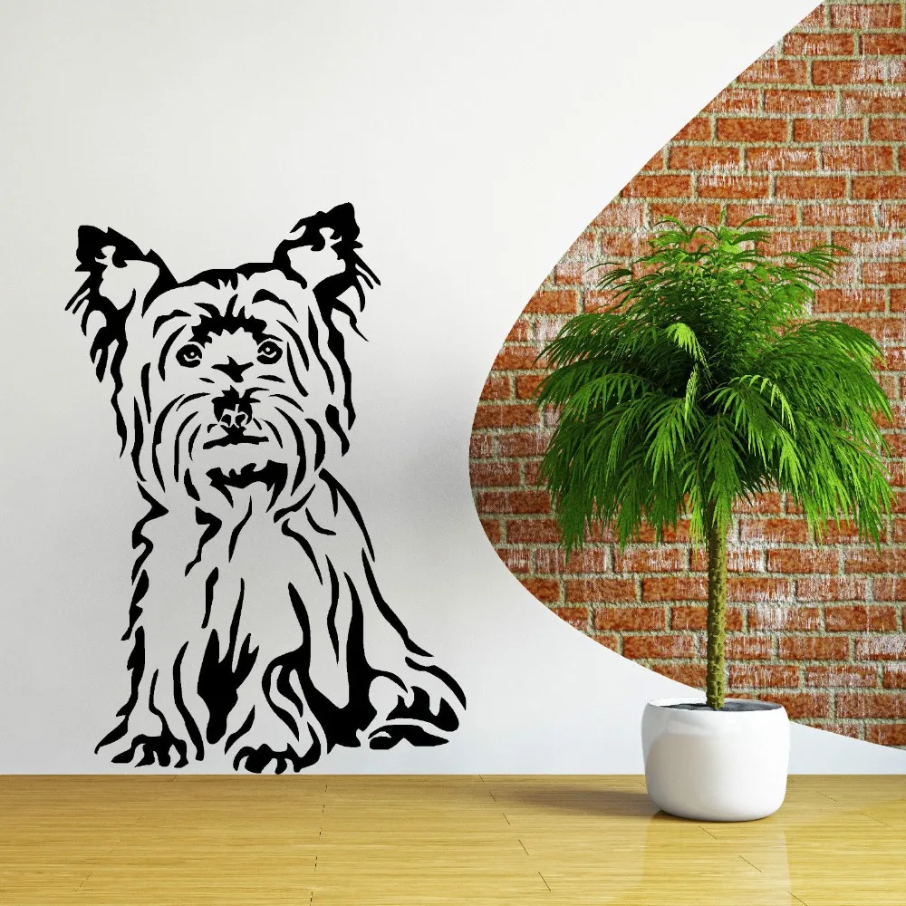 

Animal Wall Stickers YORKSHIRE TERRIER DOG vinyl wall art room sticker decal canine animal themed Wallpaper Mural D389