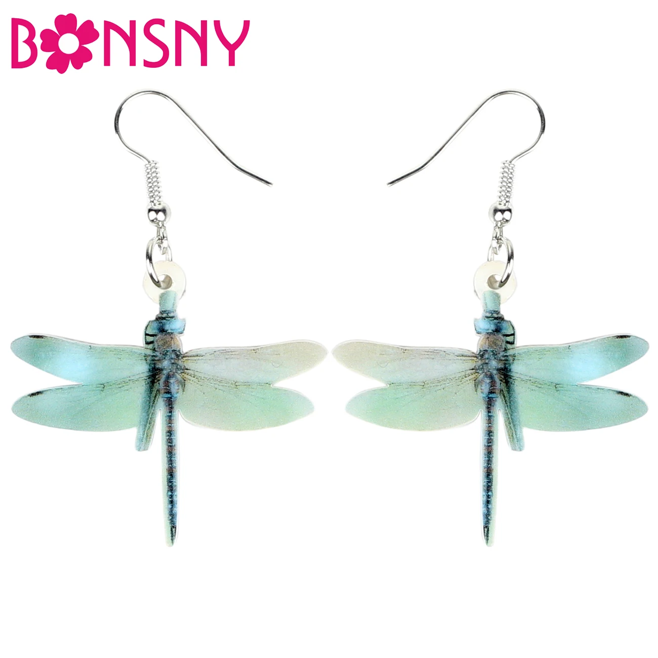 

Bonsny Acrylic Cute Dragonfly Earrings Big Long Dangle Drop Fashion Insect Jewelry For Women Girls Teens Charms Gift Accessories