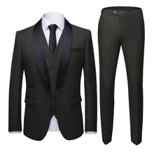 2018 Classic Dark Green Prom Suits Male Best Man Married Dress Groom Wedding Tuxedo Jacket Business Men Formal Suits 