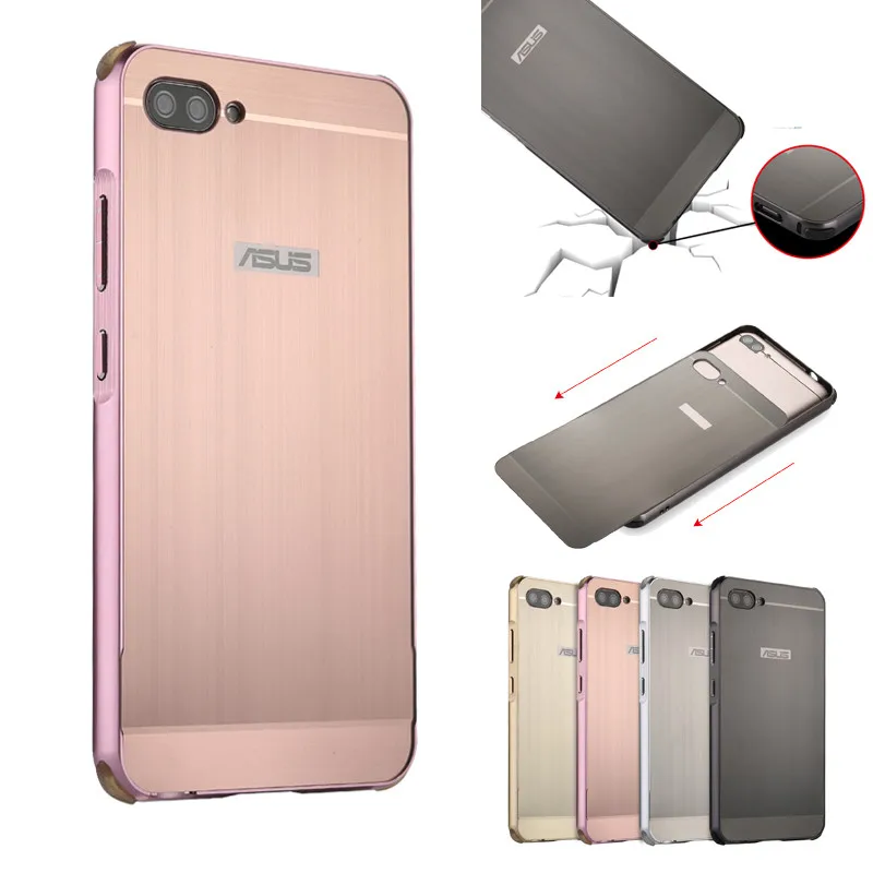 

Zenfone 4 Max ZC554KL Case Plating Metal Frame Cover with Brushed Back Cover Hard Case for Asus Zefone 4 Max ZC551KL Hard Cover
