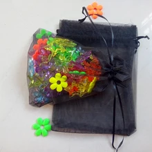 50 шт. 10*15 см черный мешочек из органзы Ювелирная упаковка Дисплей сумки шнурок Чехол для браслеты/Колье мини Пряжа сумка