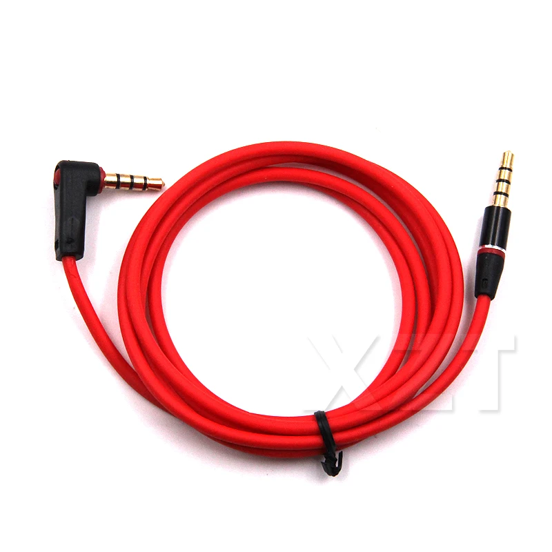 1M 90 Degree Red Audio Cable Line 3.5mm Jack to 3.5mm Jack Male to Male