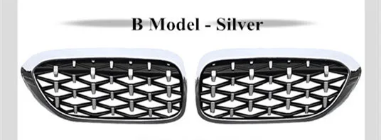 Пара новых 5 серий высокого качества G30 G38 Abs алмазные стильные автомобильные грили для Bmw G30 G38 передняя решетка автомобильные аксессуары - Цвет: B- Silver Model