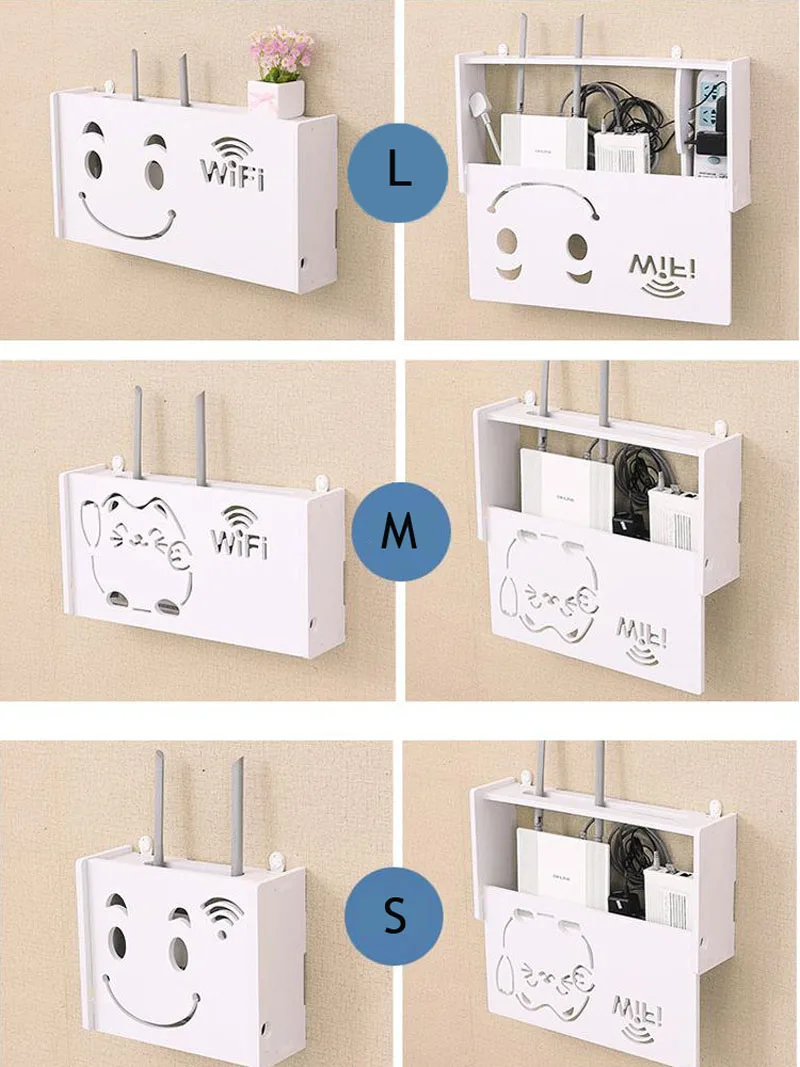 Настенный деревянный Беспроводной Wi-Fi роутер коробка для хранения полка настенные вешалки кронштейн для хранения кабеля 3 размера украшение дома стойка