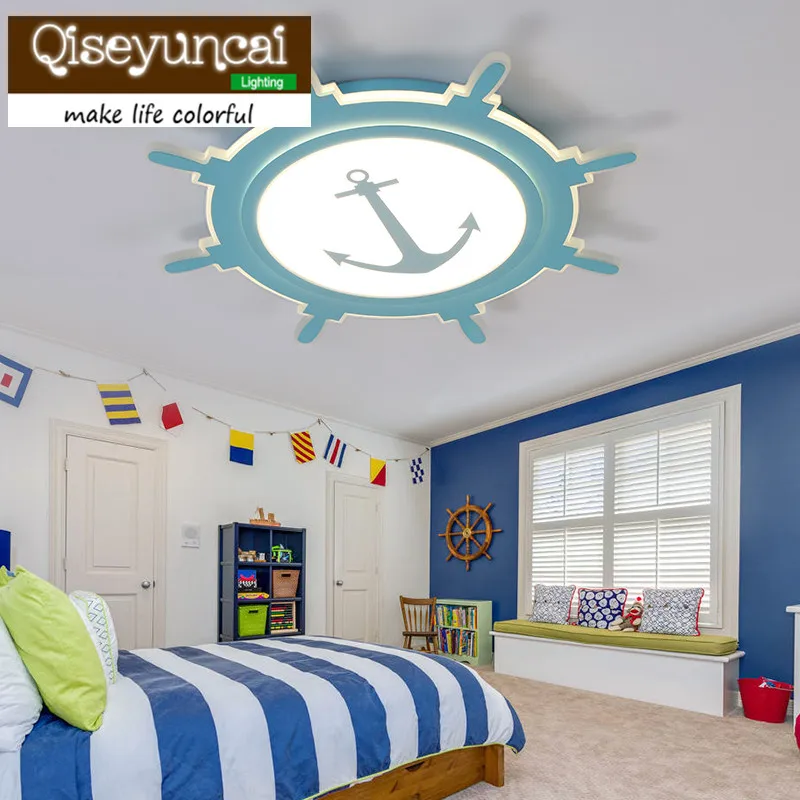 

Qiseyuncai 2018 children's room led eye protection Acrylic Ultrathin Rudder ceiling lamp, boy room, warm bedroom lighting.