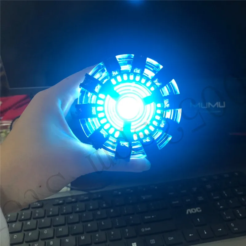 Iron Man Arc Reactor DIY Action Figure Toy With LED Light Iron Man Cosplay Mask Arc MK Iron Man DIY Model Assembled Lamp Toy