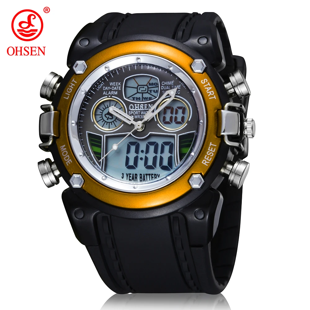 

OHSEN Luxury Brand Men Sports Watches Digital Led Men Wristwatches 30m Water Resistant Relogio Masculino Quartz Watch For Man