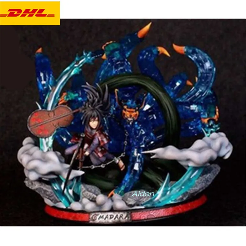 

11" Statue NARUTO Bust Uchiha Madara Full-Length Portrait Susanoo kyuubi GK Action Figure Collectible Model Toy BOX 28CM Z1201