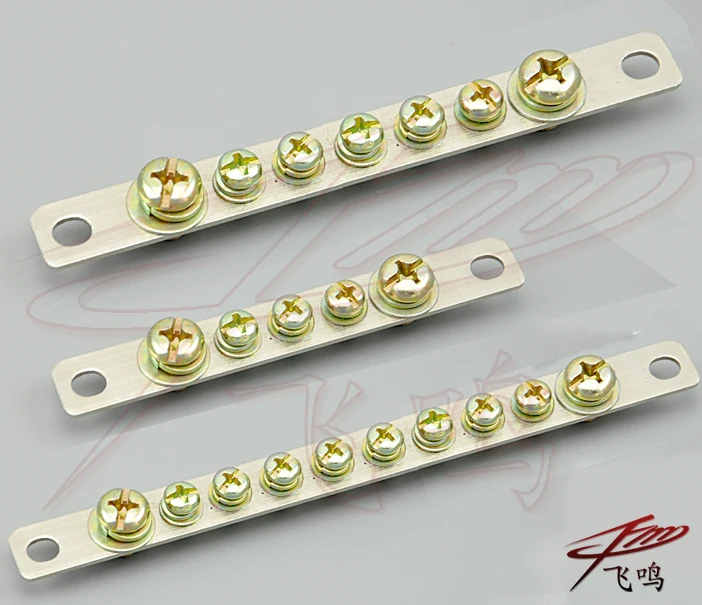 250V 15A   5way 7 Way 10 way Straight Ground Wire Row Copper Electrical Bar Terminal Block