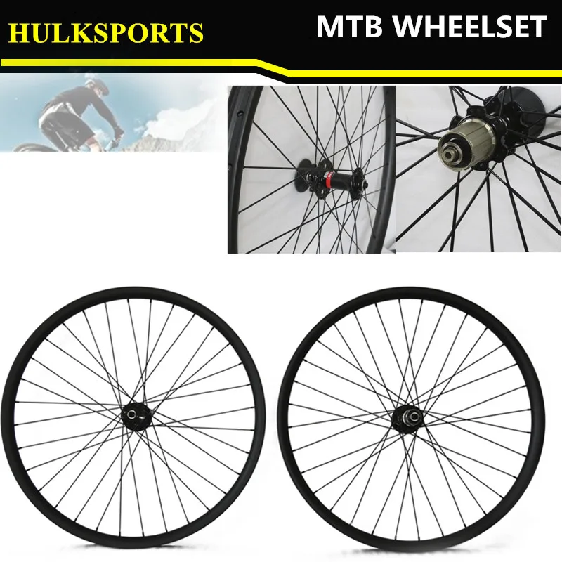 

MTB 29er Carbon wheels 25mm deep 30mm wide Hookless mountain bike wheels with Novatec D711/D712 Disc hub HK-WH-M25-W30-29-711