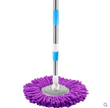 Livraison gratuite rotation vadrouille, acier inoxydable tige main pression automatique d’eau vadrouille le nettoyage du sol