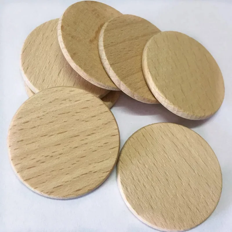 

50pcs nature beech wood 38mm diameter circle cutout unfinished wood plaque