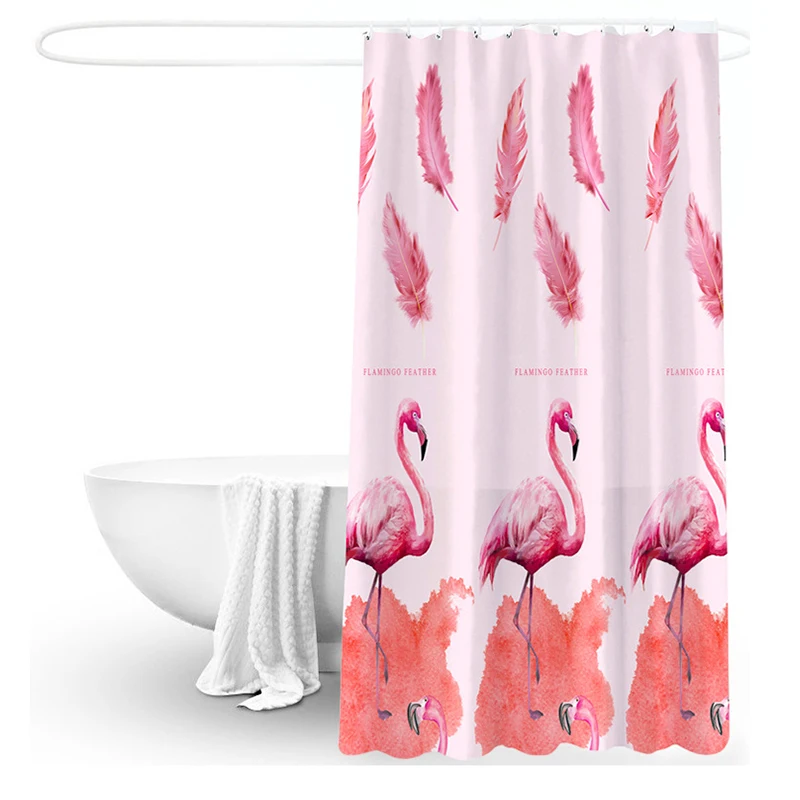 

Thickened Peva Flamingo Elk Plant Lighthouse European Bathing Partition Decoration Vintage Chic 3d Waterproof Shower Curtain