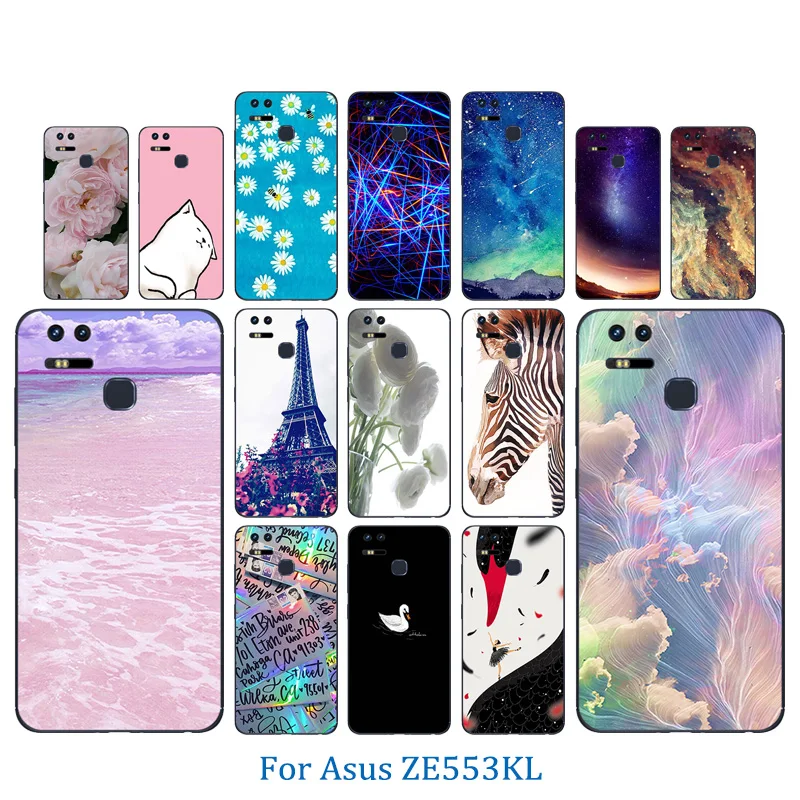 Luxury 5.5 inch For Asus Zenfone 3 Zoom ZE553KL Phone Cases Soft TPU Silicone Coque Pinky Pattern Back Cover Ze553KL Clear |