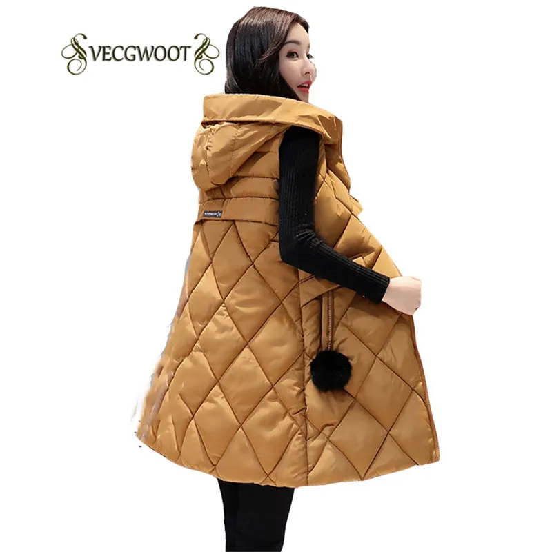 Red black D'hiver brown Femmes Automne Taille Mince Pure Et Grande Nouvelles Couleur Mode 2019 Longues Coton wine Wyt109 Capuchon Gilet Green À De Gray army Swx41HW