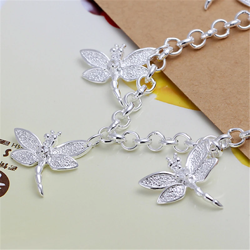DOTEFFIL 925 Sterling Silver Five Dragonfly Bracelets For Women Wedding Engagement Party Jewelry DOTEFFIL 925 Sterling Silver Five Dragonfly Bracelets For Women Wedding Engagement Party Jewelry
