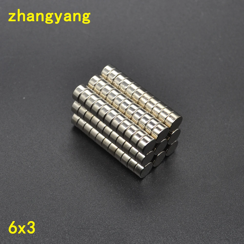 

200pcs 6mm x 3mm N35 Super Disc 6x3 Cylinder Rare Earth Neodymium Magnets 6*3 Art Craft Connection free shipping 6*3mm 6mm*3mm