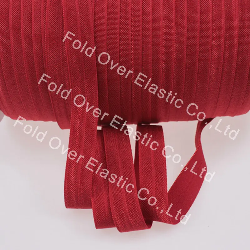 

5/8" foe-#260 Scarlet-Plain color fold over elastic headbands