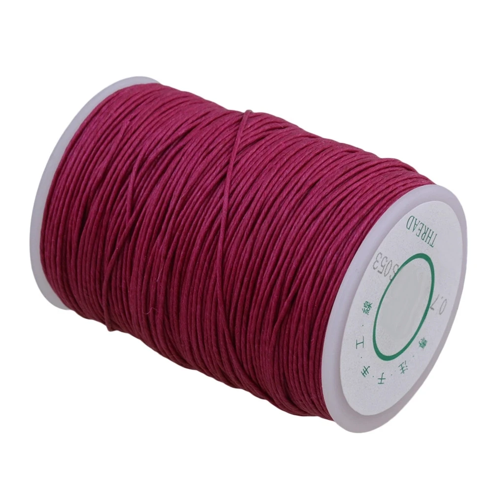 Rose Red 0.7mm Dia Handwork Leather Sewing Hemp Stitching Waxed Thread