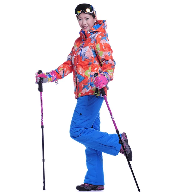 Best price at $112 Cheap High Quality Ski Set Pants And Jacket Snowboard Winter Hiking Snow Trousers Waterproof Pants Outdoor Sport Ski Jacket Keep Warm