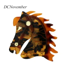 Vintage Horse Head Brooches Environmental Acrylic Animal Brooch Pins For Women Man Jewelry Accessory DCNovember vintage colorful resin owl brooch for women acrylic lovely bird animal hijab pins clips female broches clothing accessories gift
