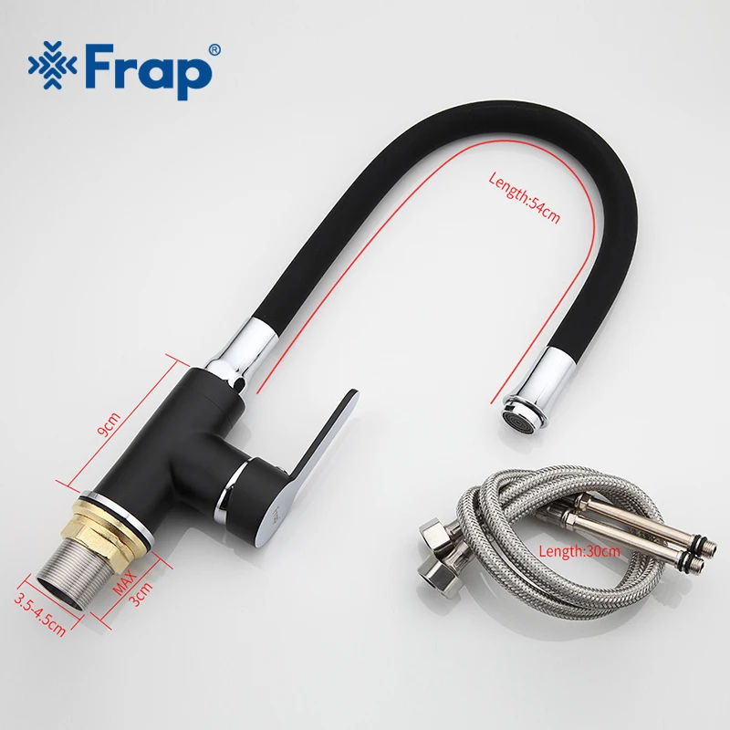 Frap New white black flexible Kitchen sink faucet brass 360 degree rotation torneira cozinha water tap mixer kitchen goods F4042