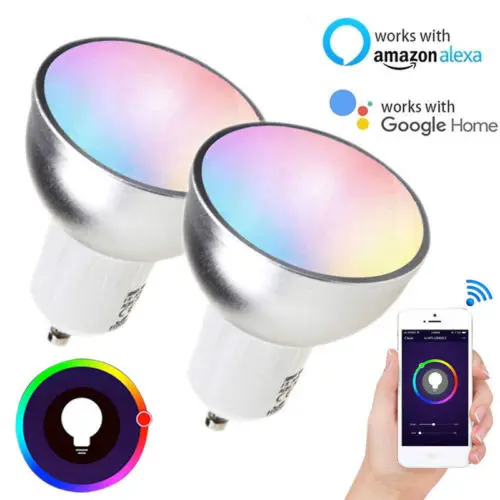 

GU10 Smart Bulb Wireless WiFi App Remote Control Light - Alexa Google Home