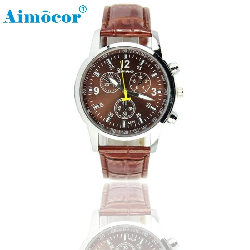 

2017 New Designed Hot Fashion Casual Sports Watch PU Leather Wristwatches Men Sports Watches Relogio Masculino Clock Gift L601