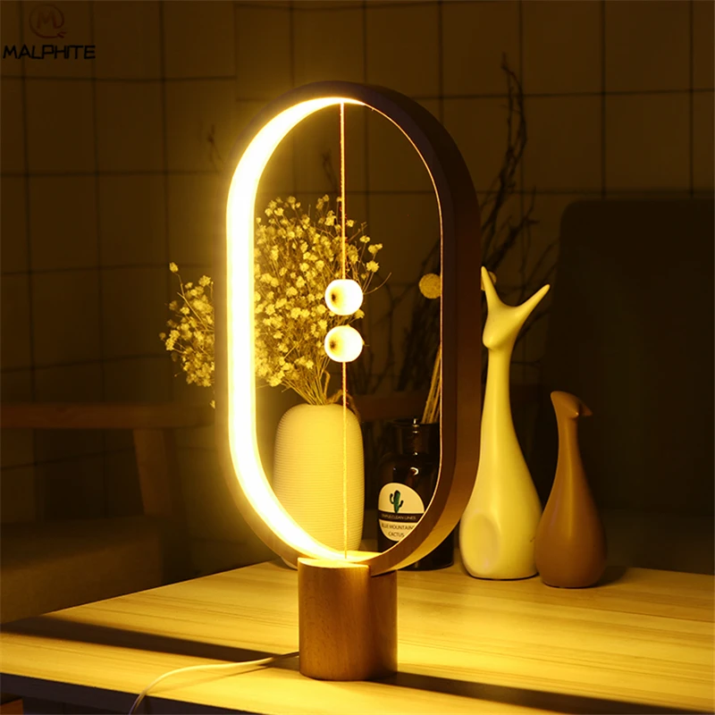 Современная светодиодная Магнитная подвесная балансировочная лампа, Настольный светильник, прикроватная тумбочка для спальни, настольная лампа, персональный декоративный светильник, светильники