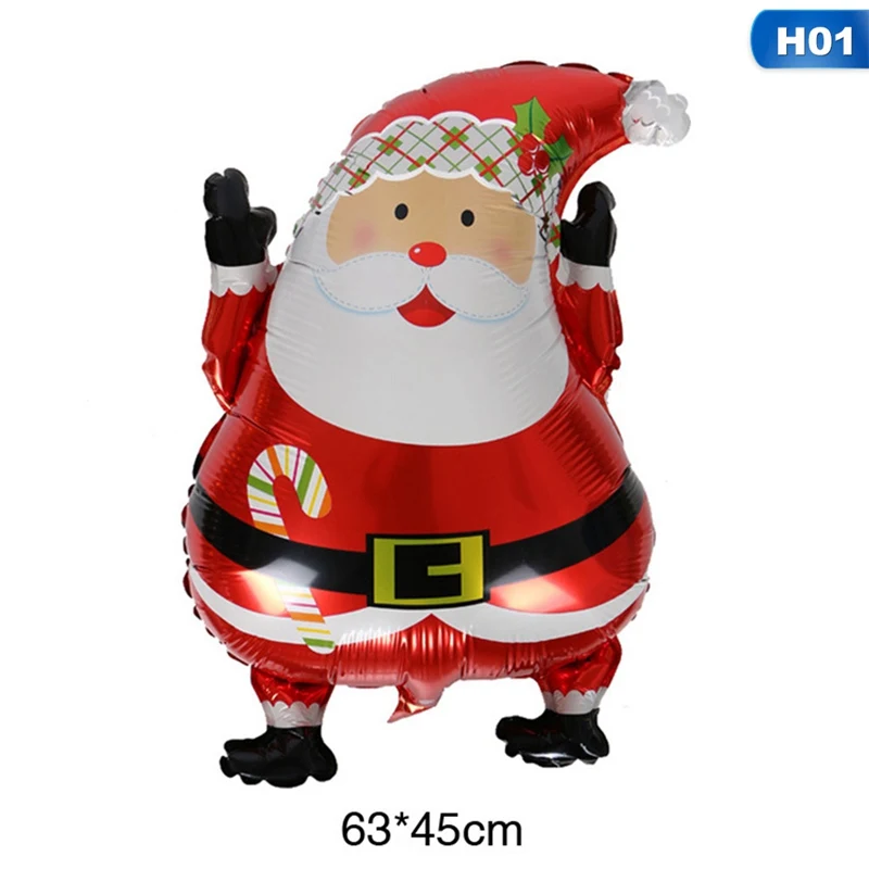 Год, Рождество, праздничные украшения из шаров, Санта-Клаус, снеговик, форма рождественской елки, с надписью, фольга, детские игрушки Воздушные шары - Цвет: H01