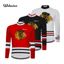 

chicago blackhawks Quick Dry Breathable Cycling Jersey Long Sleeve Summer Men's Shirt Bicycle Tops Bike Cycling Clothing 8002B