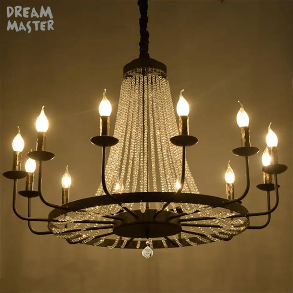 

Vintage black branch tree chandeliers, Luxury D80cm D93cm big K9 crystal lustre lighting, 8 12 artwork living room hanging lamp