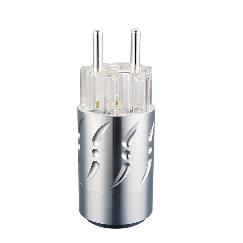 Viborg-투명 알루미늄 합금 VE512S + VF512S 순수 구리 EU 플러그 유형, IEC 암 커넥터가 있는 Schuko 전원 플러그