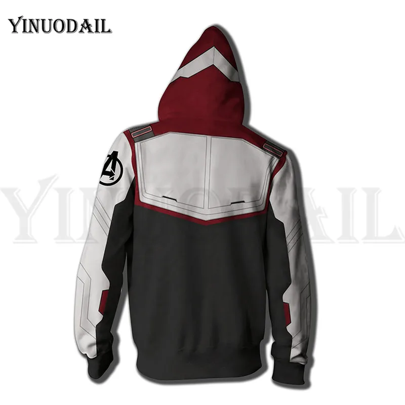 Men and Women Zip Up Hoodies The Avengers Endgame Hooded Jacket Superheroes Battle Suit Sweatshirt Streetwear Cosplay Costume