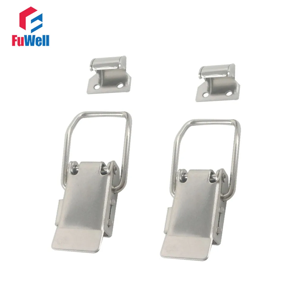 

2pcs R301 70mm Stainless Steel Toggle Latch Catch Hasps Spring Loaded Box Buckle
