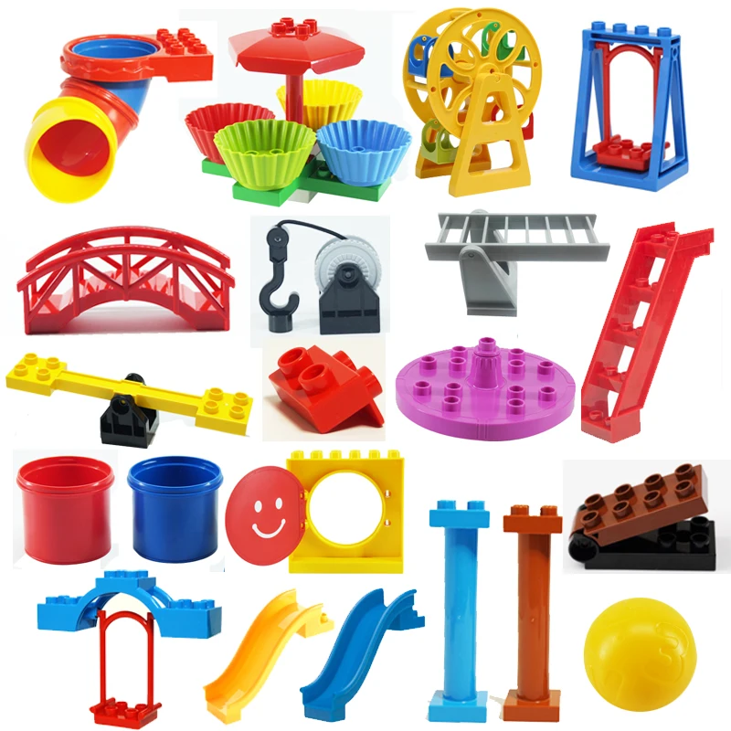 single sale diy large particles Building Blocks amusement park no minifigures Compatible With Legoe Duploo toys for children