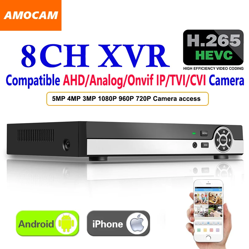Обновление 8CH 5MP H.265 супер CCTV XVR AHD NVR DVR цифровой видеорегистратор для CVI TVI