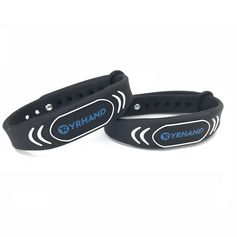 Buy 13.56Mhz Adjustable Rubber IC Smart Wristbands for