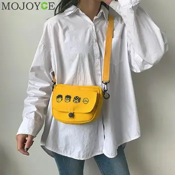 

Women Canvas Handbags Korean Mini Student Bag Cell Phone Bags Simple Small Crossbody Bags Casual Ladies Flap Shoulder Bag