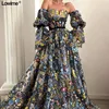 Printed Fabric Sexy Illusion Celebrity Red Carpet Dresses 2022 Long Sleeves Prom Dresses Custom Made vestido de festa ► Photo 2/6