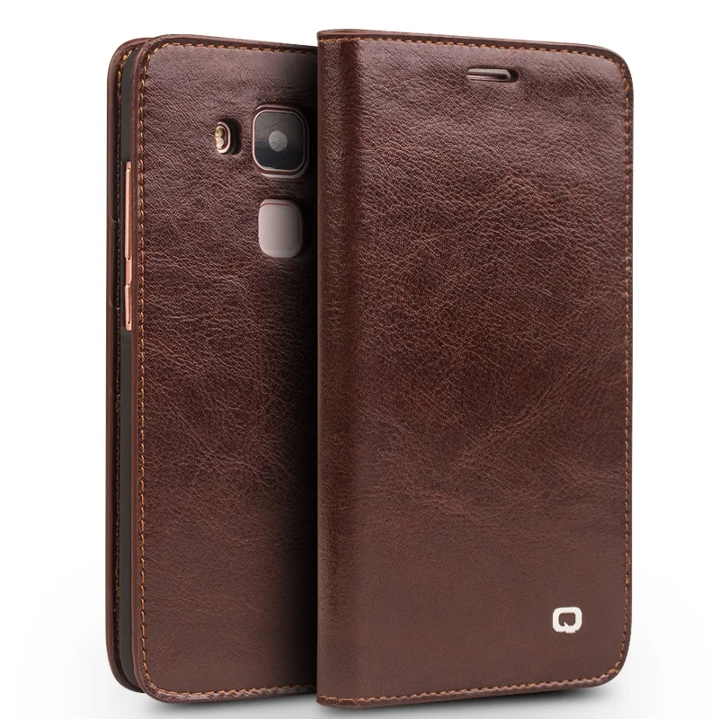QIALINO for Huawei nova plus Cases Classic Flip Genuine Leather Wallet Cover Case Bag for Huawei