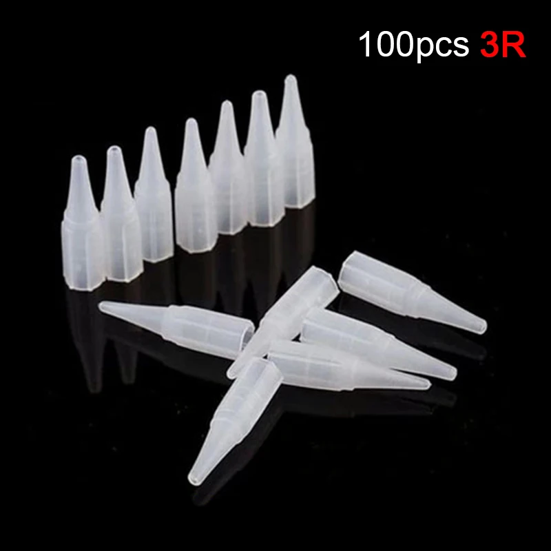 

100Pcs/bag Microblading Tattoo Needle Tips 3RL Needle Nipples Caps For Permanent Makeup Machine Pen