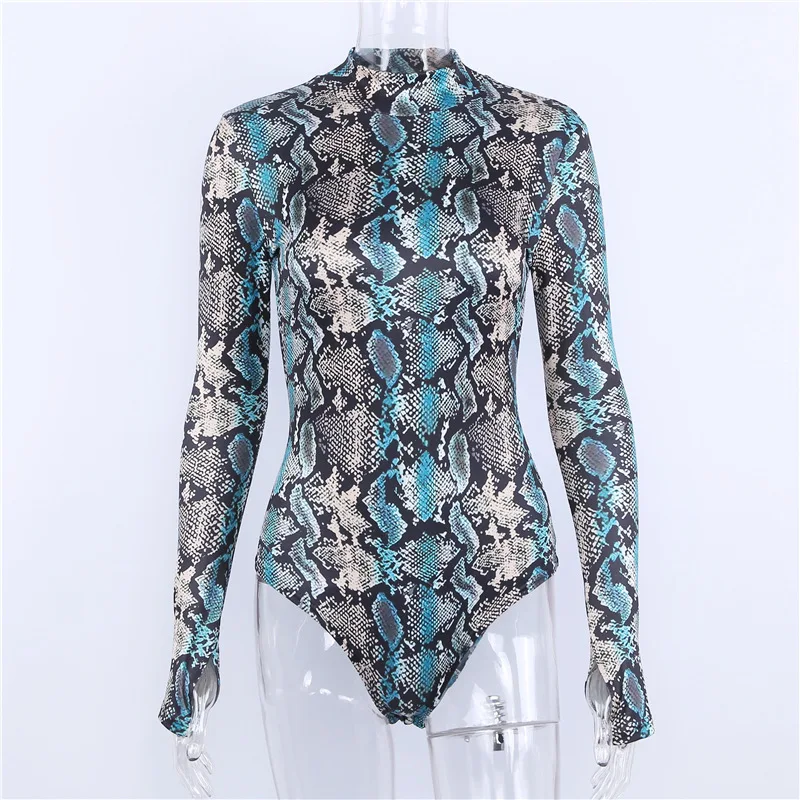Gtpdpllt snake skin grain Print Bodysuit Women Tops Long Sleeve Autumn Winter Turtleneck Slim Bodysuits Rompers Womens Jumpsuits Gtpdpllt snake skin grain Print Bodysuit Women Tops Long Sleeve Autumn Winter Turtleneck Slim Bodysuits Rompers Womens Jumpsuits